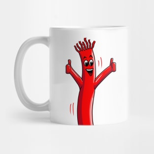 Red Wacky Waving Tube Man Portrait Mug